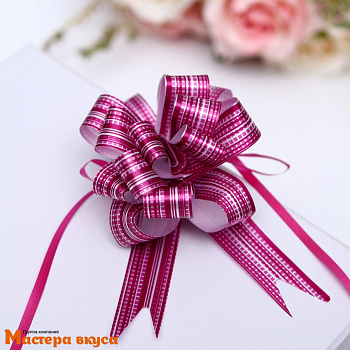 Бант-шар  ФУКСИЯ Тонкие полоски, (ш 1,8 см) d~11 см 