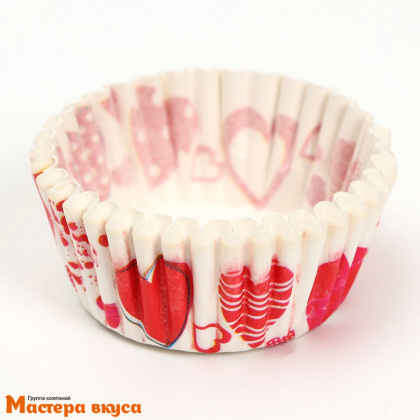 Капсула бумажная для конфет, d-3,5см  h-2см, ВЛЮБЛЕННЫЕ, (миниупак ~25-30 шт)