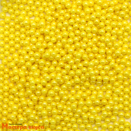 Посыпка Шарики сахарные Жемчуг ЖЕЛТЫЙ перламутр (4мм)