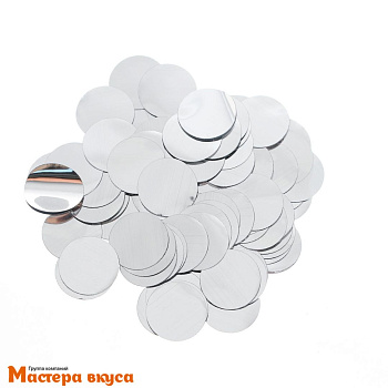 Конфетти декоративное для бенто-торта и шара, "Круг" серебро, d 1,5 см, 10гр