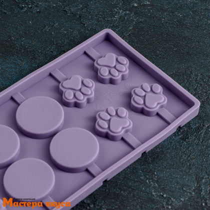 Форма для леденцов силиконовая ВКУСНАЯ СЛАДОСТЬ, (12 ячеек) 26,5*11,5 см 