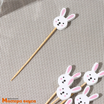 Шпажки "Зайчики", дерево, 12 см (набор 25 шт)