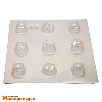 Форма для шоколада пластиковая КОНФЕТЫ АССОРТИ, (9 ячеек)