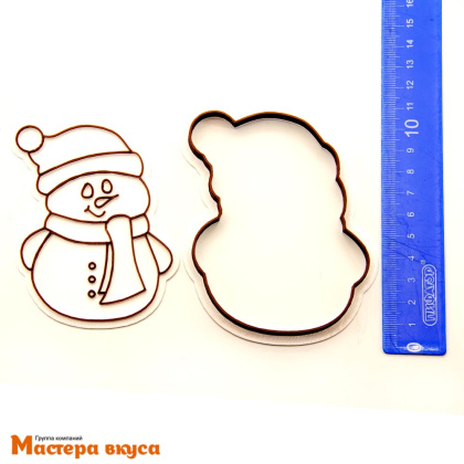 Вырубка пластик + штамп  СНЕГОВИК, 10 см