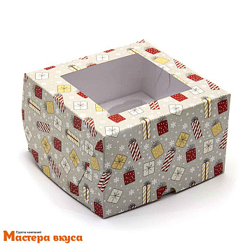 Коробка для  4 капкейков с окном, 160*160*100 мм  (Подарки)