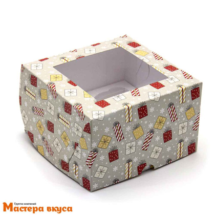 Коробка для  4 капкейков с окном, 160*160*100 мм  (Подарки)