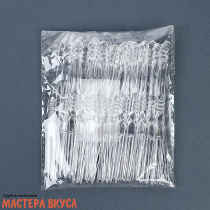 Шпажки "Вилочки прозрачные", пластик, 10 см (набор 50 шт)