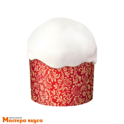 Форма бумажная для кулича (300-350г) d110*h85 мм ФЛОРА КРАСНАЯ (1900шт)