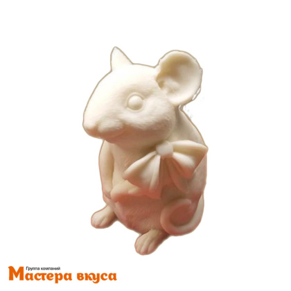 Молд силиконовый  3D КРЫСА В БАНТИКЕ (МЫШКА), изд 7,7*6,5*h10 см (шоколад~200гр)