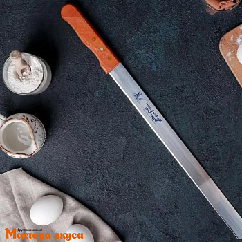 Нож с ровным лезвием, 30 см, с деревянной ручкой