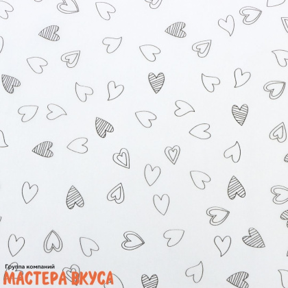 Бумага упаковочная тишью "Сердечки" 50*70 см (упак 5 листов) 