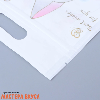 Пакет полиэтиленовый с вырубными ручками 150*230 мм, с ЗИП-замком, "Милые котики"