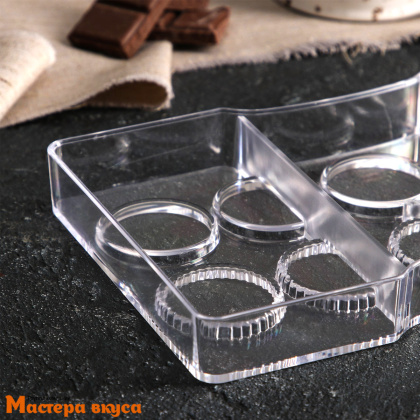 Форма для шоколада  прочный пластик МЕДАЛЬ-МОНЕТКА, (10 ячеек) 20*12*2,5 см