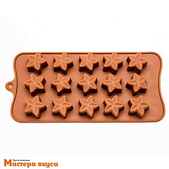 Форма для шоколада силиконовая  ЗВЕЗДОЧЕТ, (15 ячеек) 22*10*1,5 см