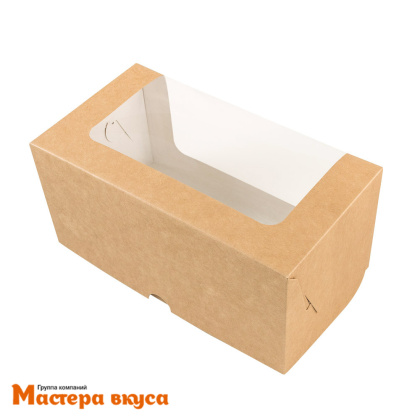 Упаковка для рулета с окном 200*110*100 мм (крафт) 