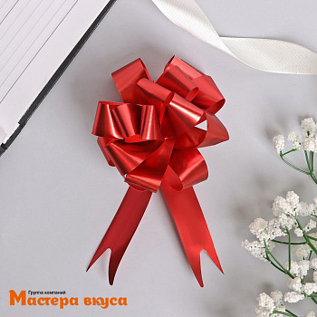 Бант-шар  КРАСНЫЙ Классика, (ш 1,8 см) d~8 см