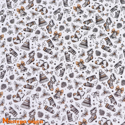 Бумага упаковочная  "Новогоднее настроение" двухсторонняя (глянцевая), 50*70 см