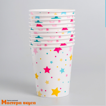 Стакан бумажный "Звезды", 250 мл