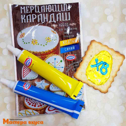 Набор для декора "Мерцающий карандаш", желтый/синий, 2 цвета