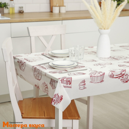 Скатерть полиэтиленовая, 110*180 см, двухсторонняя, рулон 3 шт, "Сладости"