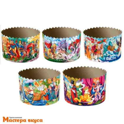 Форма бумажная для кулича (300-350г) d110*h85 мм СКАЗКИ ПУШКИНА