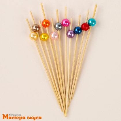 Шпажки "Жемчужина микс", дерево, 11 см (набор 24 шт)