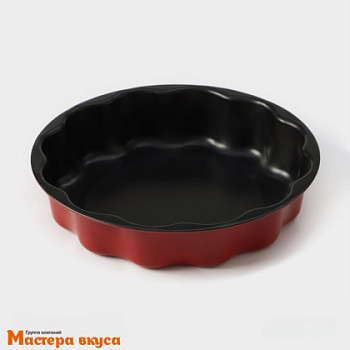 Форма для выпечки, "Круг"  D20см  h-4см, (антипригарное покрытие) "Ренард" красная