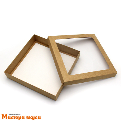 Упаковка для клубники в шоколаде 200*200*40 мм (крафт) (2-д)