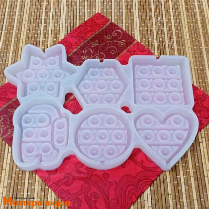 Форма для леденцов силиконовая ПОП-ИТ микс, (6 ячеек) 5-6,5 см