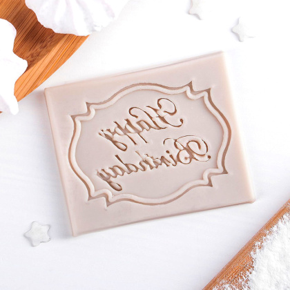 Молд силиконовый HAPPY BIRTHDAY (в рамке), ~6,5*5,5 см 