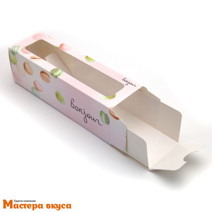 Упаковка для макаронс  6 шт, с окном 180*55*55 мм (Бонжур)