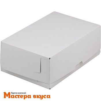 Упаковка для сладостей без окна 190*130*75 мм (белая хром-эрзац)