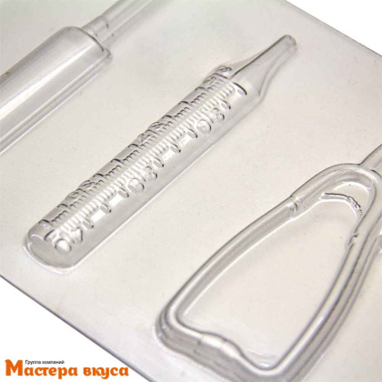 Форма для шоколада пластиковая ИНСТРУМЕНТЫ ДОКТОРА, 27*12,5 см, 5 фигур