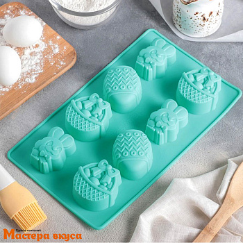Форма силиконовая ПАСХА, (8 ячеек) 29*17*3 см
