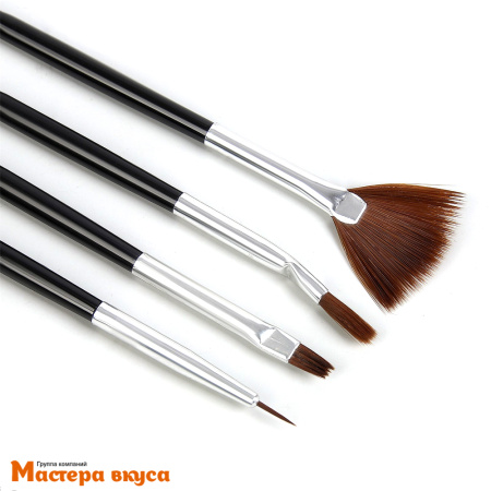 Кисти для декорирования нейлон (набор 4 шт), 17,8см