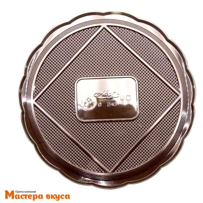 Поднос круглый МЕДОРО пластик (золото), D-24 см