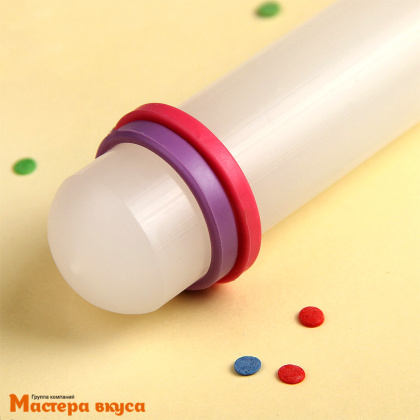 Скалка для мастики 49 см гладкая с кольцами