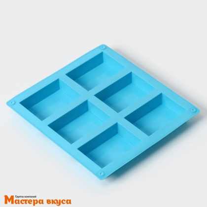 Форма силиконовая ПРЯМОУГОЛЬНИК, (6 ячеек) 22*20,5*2.5 см (1 ячейка 8×5,5×2,4 см)