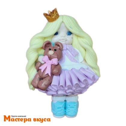 Молд силиконовый  2,5D КУКОЛКА (принцесса с мишкой), изд 7,9*5,5*2,8 см см (шоколад~45гр) 