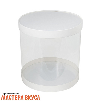 Коробка-тубус для торта ПРЕМИУМ d300 h250мм (белый) (4-д)