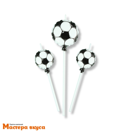 Свечи  ФУТБОЛЬНЫЕ МЯЧИ, (набор 3 шт), h-5 см