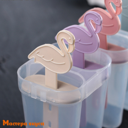 Форма для мороженого пластиковая (эскимо) ФЛАМИНГО, (4 ячейки) 14,5*12*5,5 см