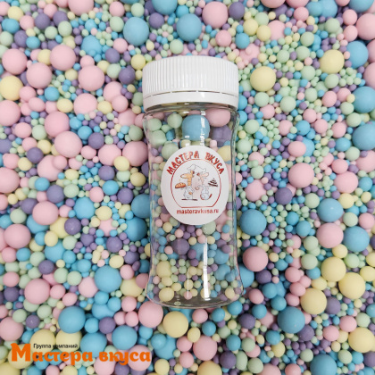 Посыпка Шарики зерновые Матовые микс Голубой-Желтый-Розовый-Сиреневый-Изумруд, 50 гр 