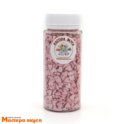 Посыпка СЕРДЕЧКИ розовые перламутровые, 75 гр 