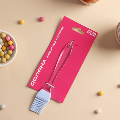 Кисть силиконовая 19*4,5 см с прозр.ручкой