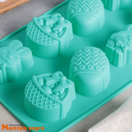 Форма силиконовая ПАСХА, (8 ячеек) 29*17*3 см