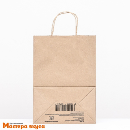 Пакет бумажный с кручеными ручками 240*140*335 мм, (крафт)