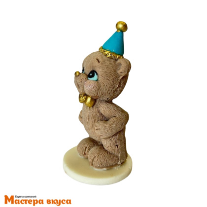 Фигурка из шок. глазури "Мишка задувает свечу", h~6,5 см