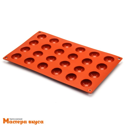Форма силиконовая ПОЛУСФЕРА (шар),  d 30 мм, (24 ячейки), SilikonFlex Италия