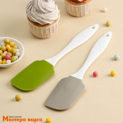 Лопатка силиконовая с пластиковой ручкой, 23 см, "Фобос"